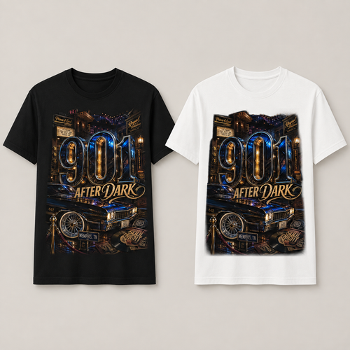 901 After Dark Graphic Tee in black and white