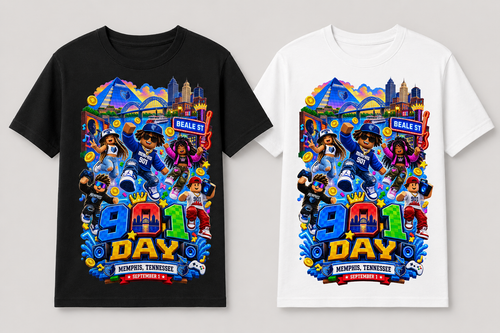 901 Day Block World Youth Tee in black and white