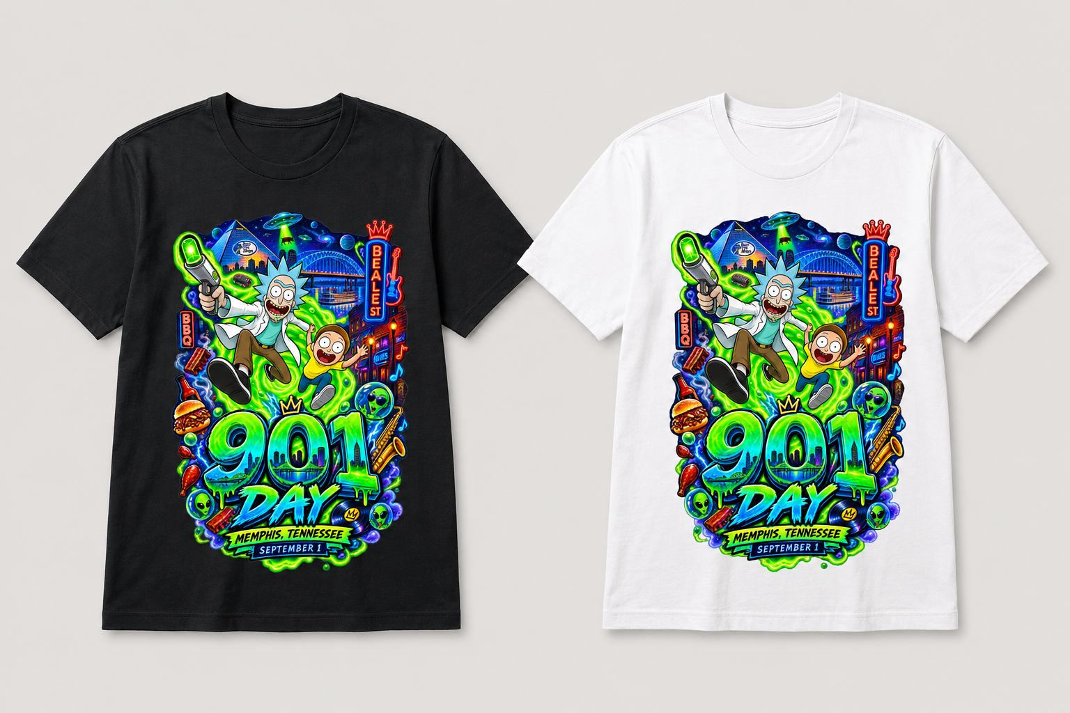 901 Day Sci-Fi Adventure Tee in black and white