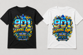 901 Level Up Youth Graphic Tee in black and white