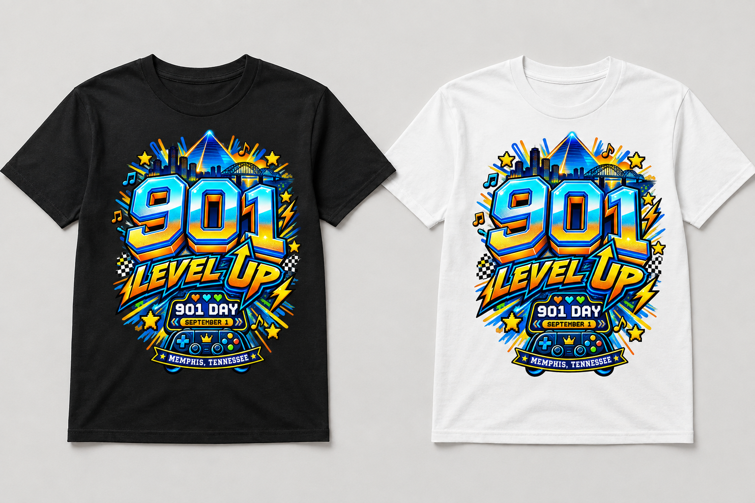 901 Level Up Youth Graphic Tee in black and white