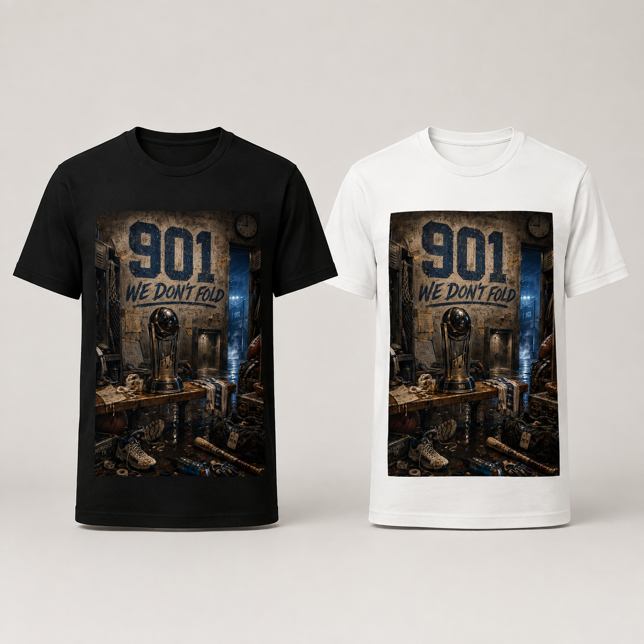 901 We Don’t Fold Graphic Tee in black and white