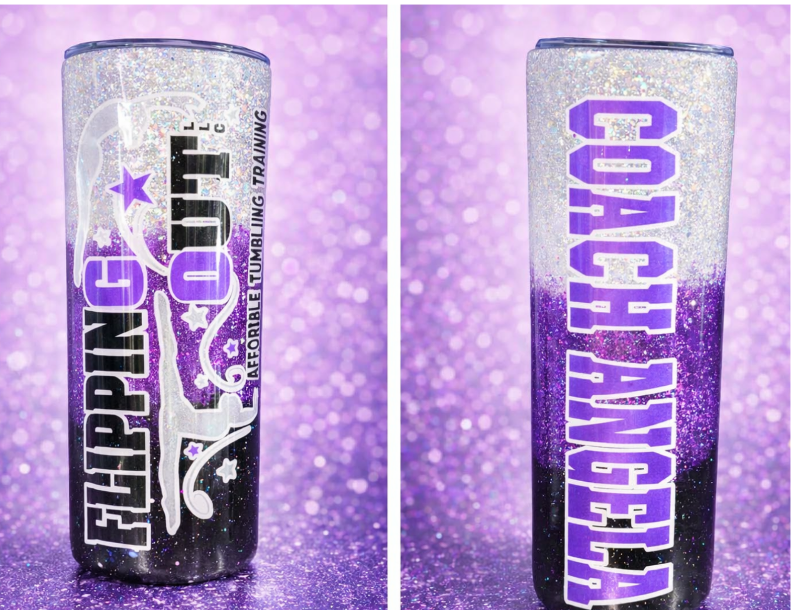 Custom Business Logo Glitter Tumbler