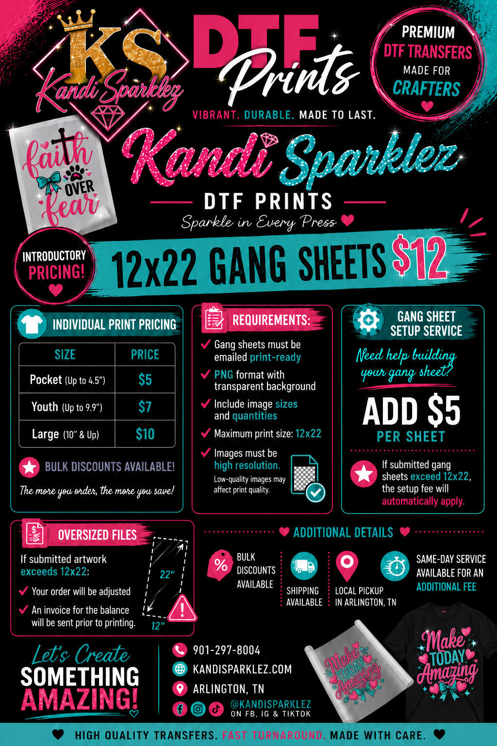 Custom DTF Gang Sheet Transfers