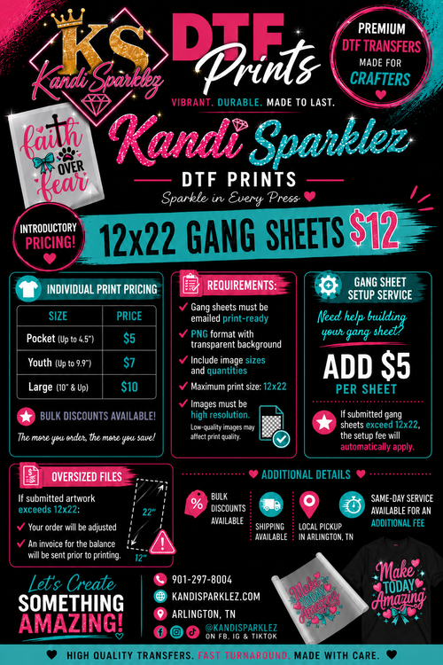 Custom DTF Gang Sheet Transfers