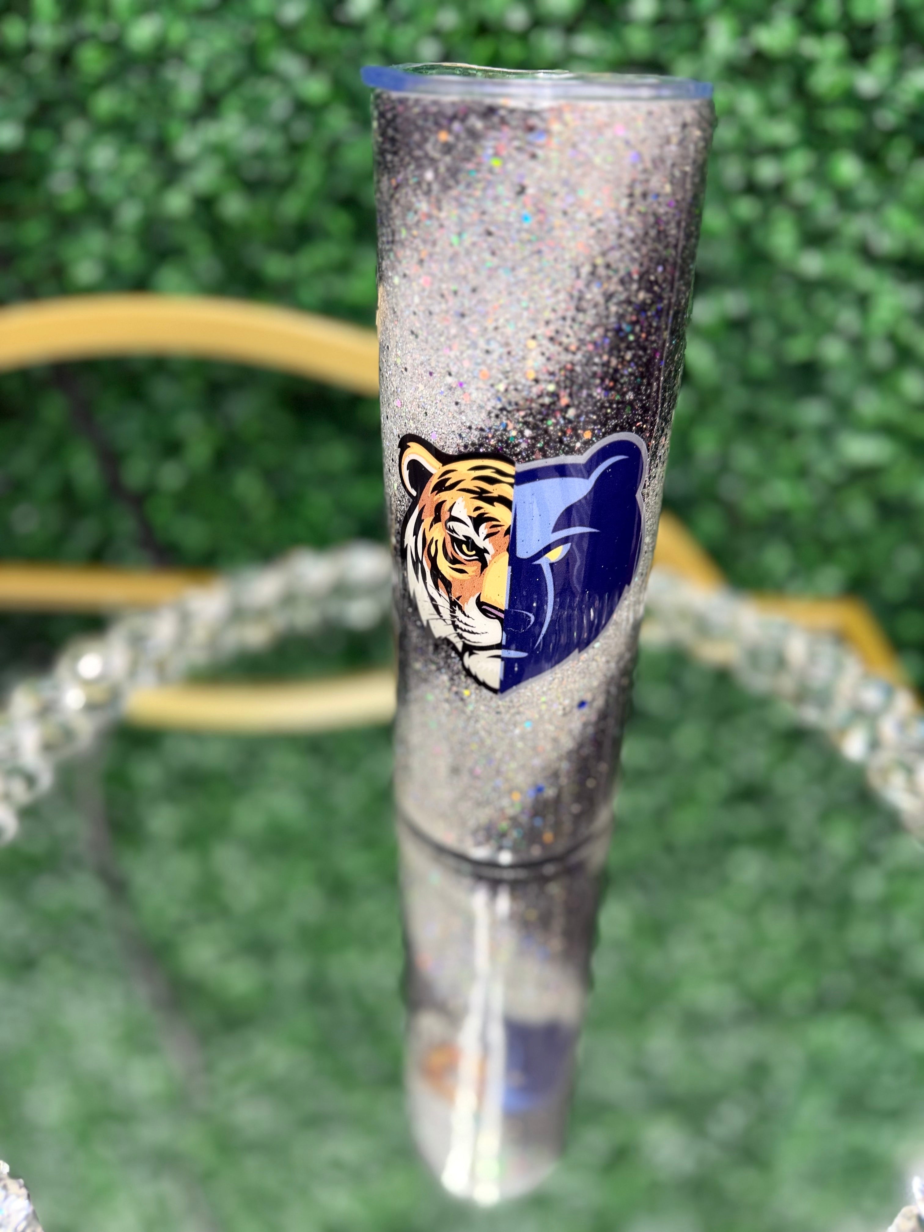 Customized Swirl Glitter Tumbler