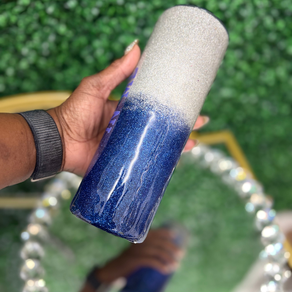 Customized Ombre Glitter Tumbler