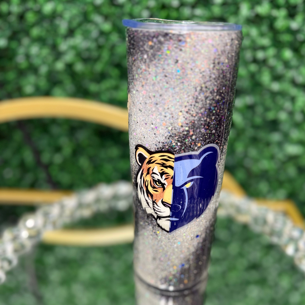Customized Swirl Glitter Tumbler