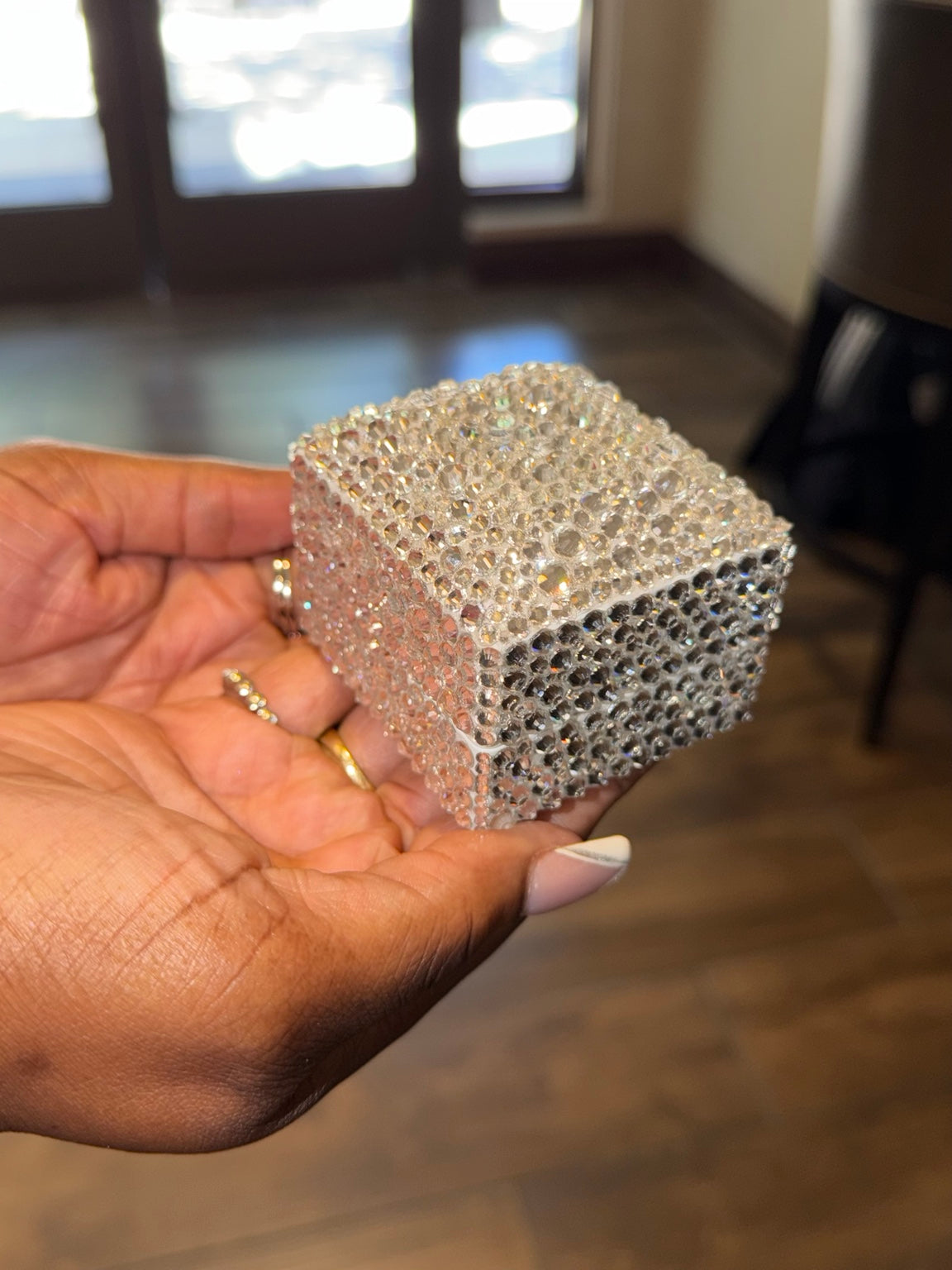Handmade crystal light-up ring box close-up by KandiSparklez
