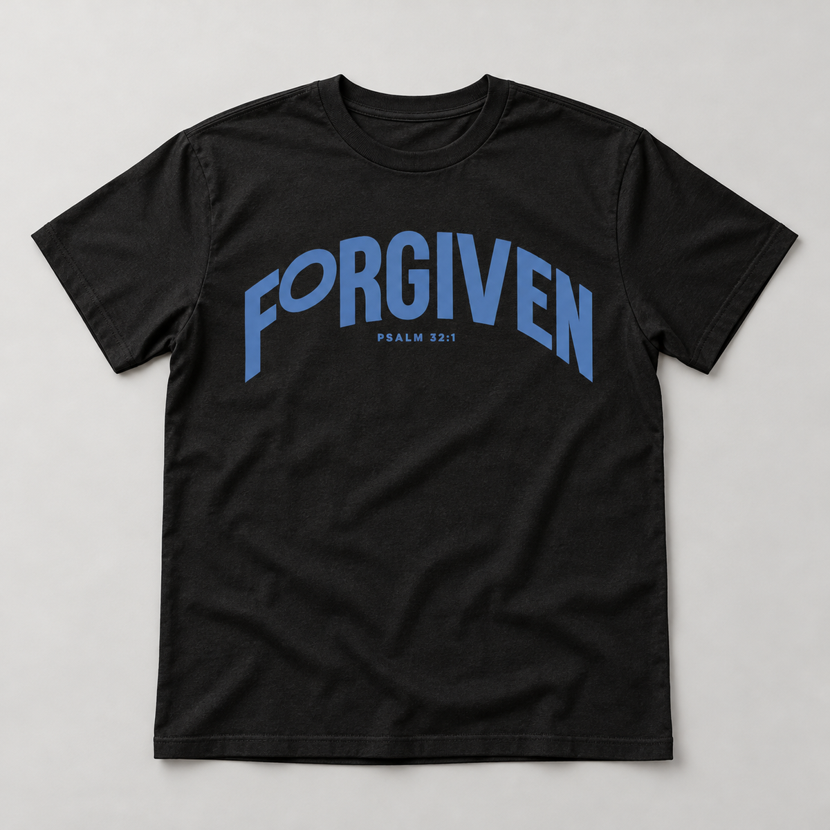Forgiven — Psalm 32:1 Tee product mockup