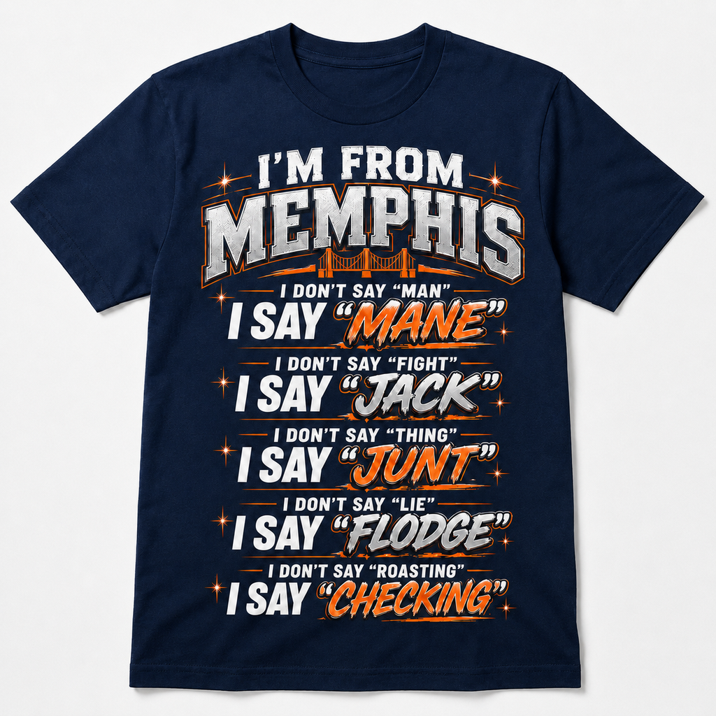 I’m From Memphis Orange Edition T-shirt in Navy