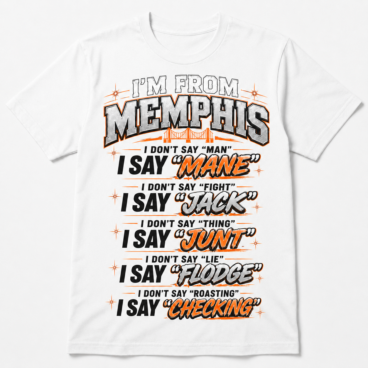 I’m From Memphis Orange Edition T-shirt in White