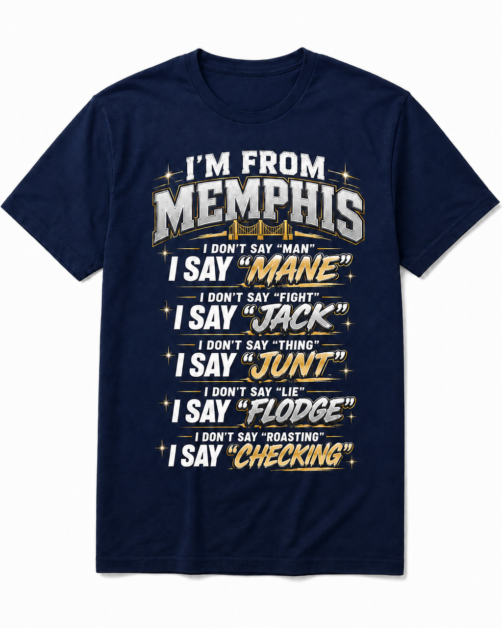 I’m From Memphis Yellow Edition T-shirt in Navy