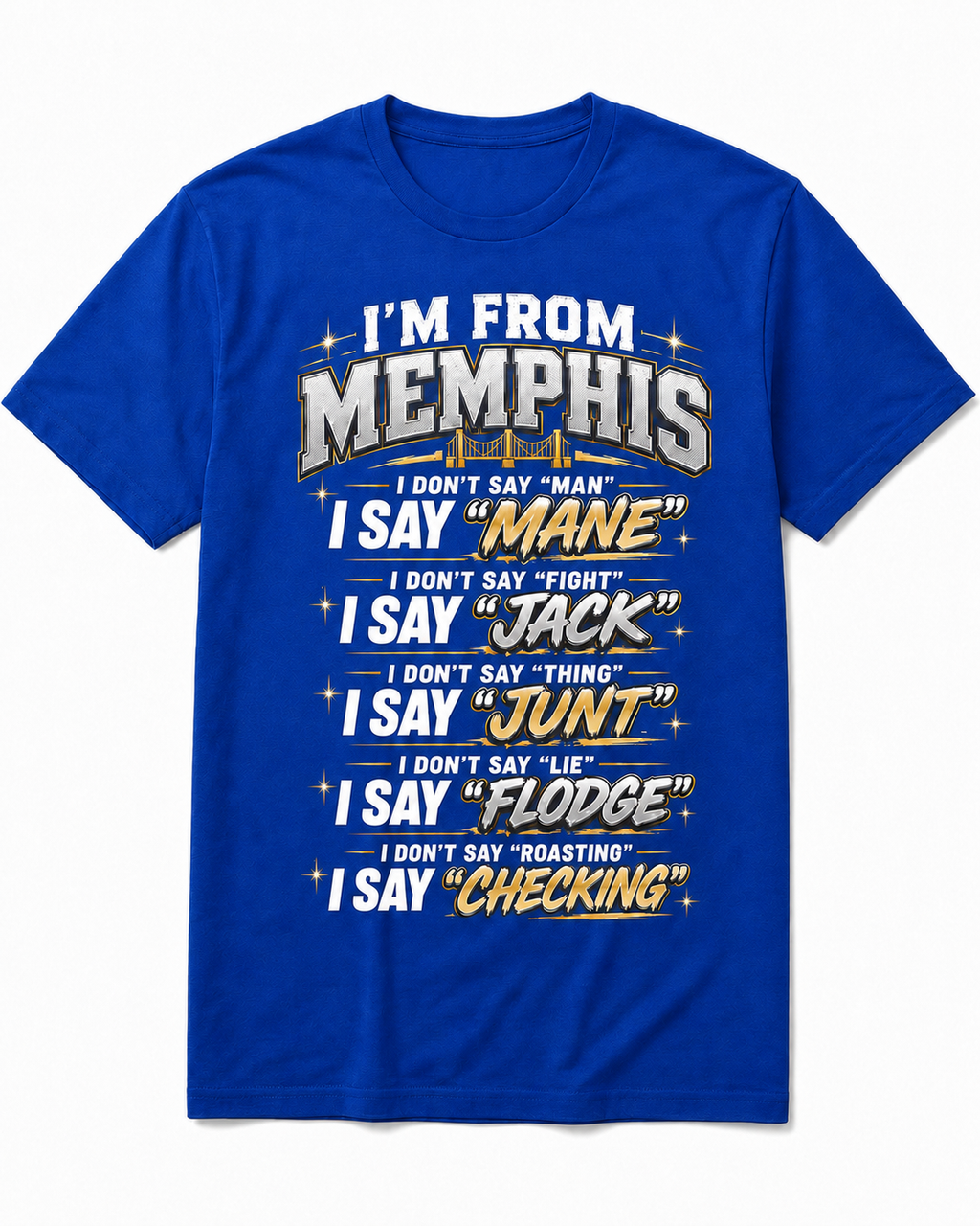 I’m From Memphis Yellow Edition T-shirt in Royal Blue