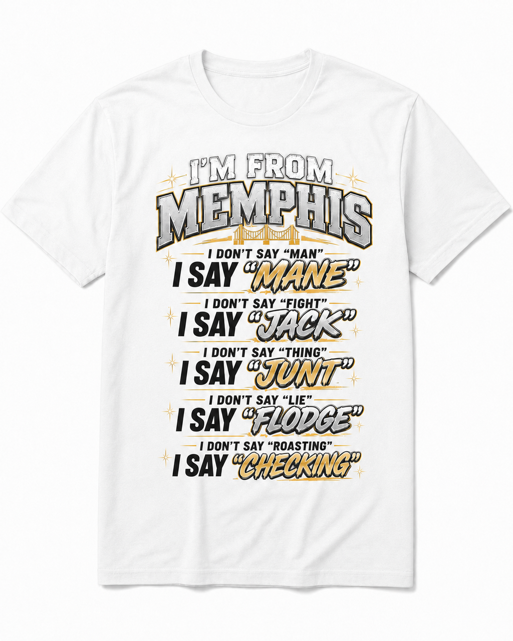 I’m From Memphis Yellow Edition T-shirt in White