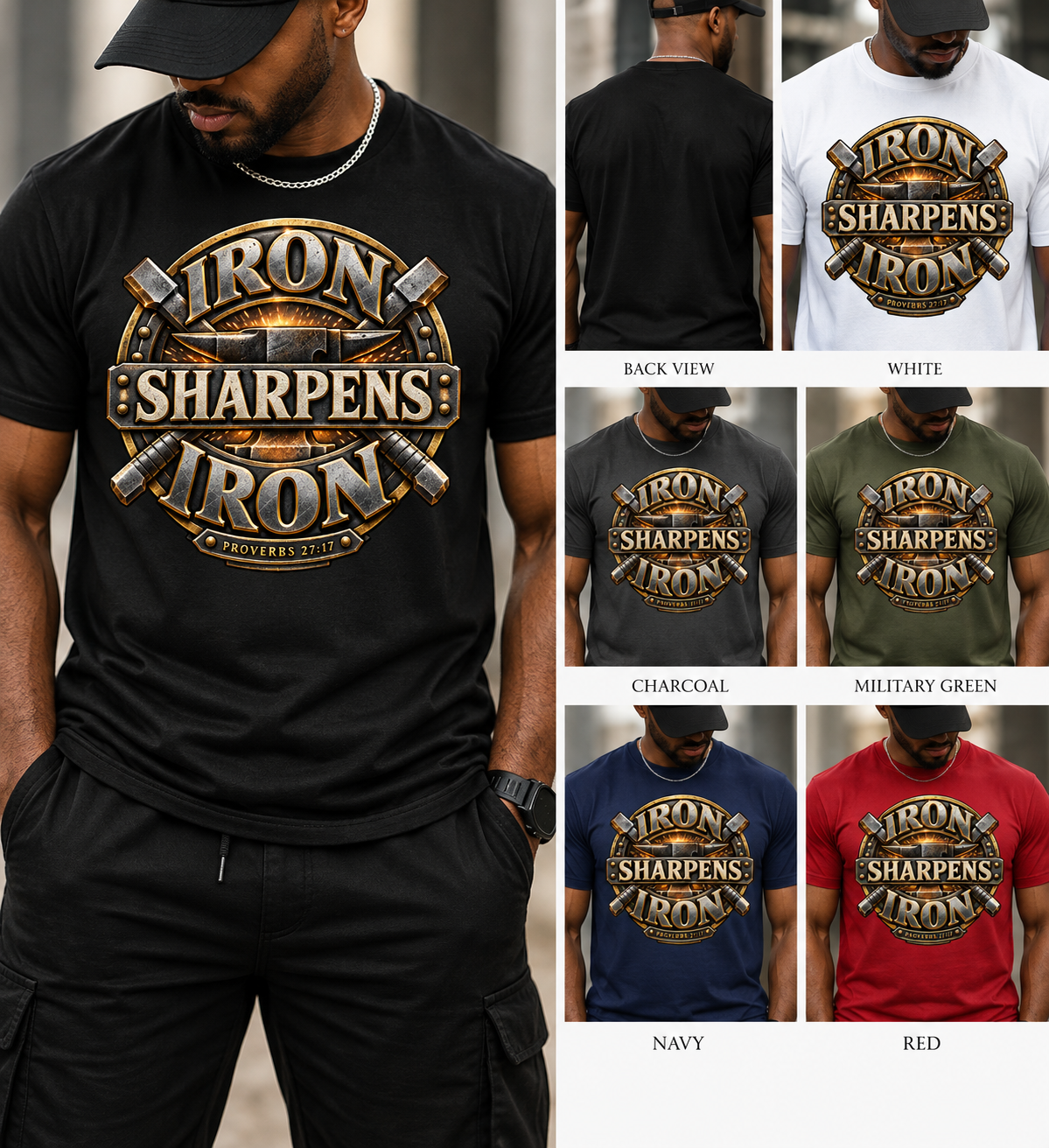 Iron Sharpens Iron Faith Tee product mockup