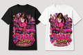 Pink Memphis Fashion 901 Day Brunette Tee in black and white